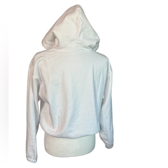Tesla White Hooded Cropped Sweatshirt - Picture 3 of 7